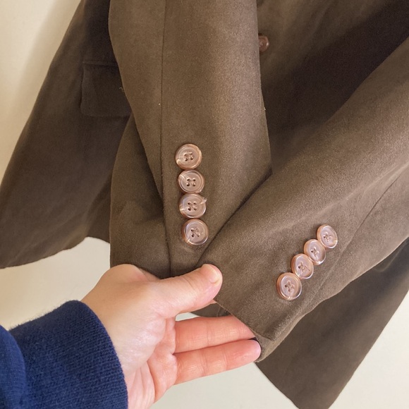 Ralph Lauren Sport Coat Mens 50L Brown Faux Suede Blazer Casual Country Preppy - Picture 9 of 16